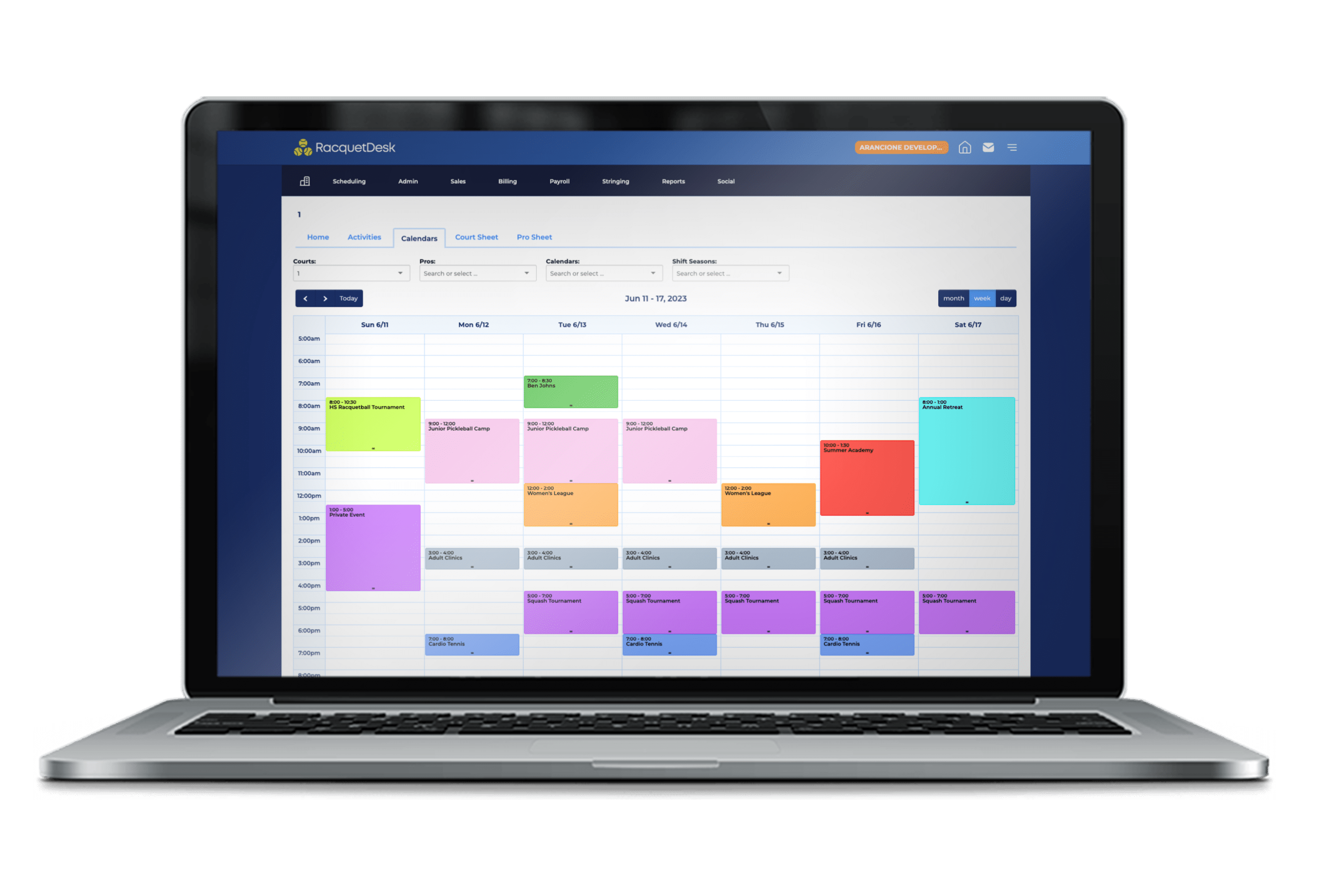 racquetdesk pickleball software